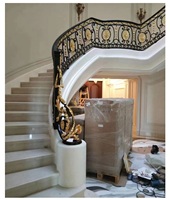 Villa de luxe balcon main courante en aluminium fonte balustrade droite fer rampe