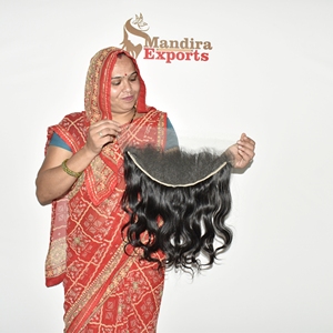 Extensions de cheveux humains vierges 100% naturels, alignés aux cuticules, sans colle, avec dentelle HD 13*6, ondulés, densité 180%, vente en gros - Product Image 5