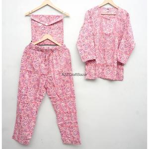 100% Cotton Women's Long Sleeve Elegant Luxury <b>Pyjamas</b> Floral Print Elastic Waist Smooth Soft Breathable Quick Dry Pajama Set - Product Image 5