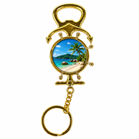 Porte-clés décapsuleur en métal personnalisé, léger, écologique, souvenir de voyage, cadeau