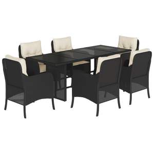 Conjunto de Comedor para Patio en Negro y Blanco Crema para Uso en Jardín - Product Image 2