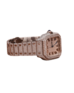 Excellent Quality Round Cut Diamond Roman Dial Watch for Party wear Men's Quartz Watch Available at Affordable Price - Product Image 2