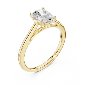Bague de fiançailles ovale plaquée or jaune de luxe pour femme, élégante, minimaliste, pour mariage, promesse, anniversaire, cadeau de bijoux - Product Image 4