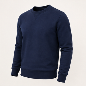เสื้อสเวตเชิ้ตคอกลมทรงคลาสสิคสำหรับผู้ชาย สีน้ำเงินเข้ม แต่งลายสามเหลี่ยม รุ่น MCRW-0005 - Product Image 3