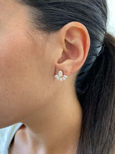 Luxury Oval Cut Lab Grown Diamond Cluster <b>Earrings</b> IGI Certified Marquise Fan Crown 10K 14K 18K Rose Gold Women <b>Fine</b> Ear <b>Studs</b> - Product Image 3