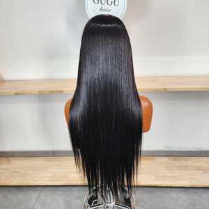 Perruque Lace Front Longue et Lisse en Cheveux Vierges Vietnamiens, Double Drawn, Closure 4x4, Sans Colle, Cheveux Humains Colorés, Bonnet Moyen, Idéale pour Salons de Coiffure - Product Image 4