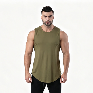 OEM Custom Wholesale Manufacturer Organic Cotton Gym Workout Tank Top <b>Singlet</b> Bulk Supplier Private Label Apparel - Product Image 1