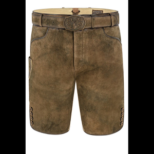Shorts en cuir véritable brodés traditionnels bavarois pour hommes |   Taille haute grande taille, écologique, personnalisé, été - Product Image 6