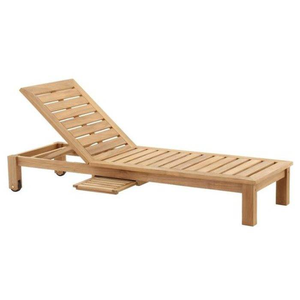 Chaise longue en teck, best-seller, au design simple et moderne, idéale pour l'utilisation au bord de la piscine. - Product Image 2