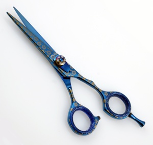 KOUNAIN 5.5 pouces rasoir-Sharp bleu Plasma enduit Salon en acier inoxydable ciseaux de coiffure professionnels coupe de cheveux utilisation - Product Image 4