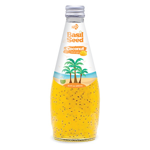 Proveedor Muestra gratis Diseño gratis OEM 290ml Botella Semilla de albahaca Bebida Agua de coco Sabor a papaya - Product Image 5