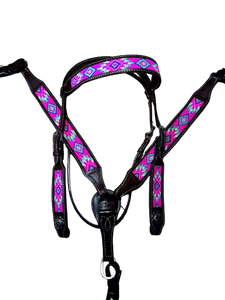 Conjunto de arreos de cuero repujado a mano para caballo estilo western, cabezada y pechera ajustables, personalizable, de primera calidad, genuino EQ-S201 - Product Image 3