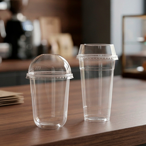 QUANG QUAN Single Wall Transparent Disposable <b>Cups</b> 16/22/24oz Recyclable PP <b>Plastic</b> 95mm Diameter for Coffee Tea Cold Beverages - Product Image 5