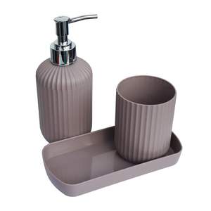 Juego de Baño de Resina de Color Oscuro Personalizado, Dispensador de Jabón, Juego de Baño de Lujo, Decoración Disponible al Precio Más Bajo - Product Image 1
