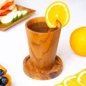 Verre à boire élégant en bois naturel, écologique et fait main, conçu de qualité supérieure pour l'hôtellerie, la restauration à domicile et les collections de vente au détail, robuste - Product Image 6