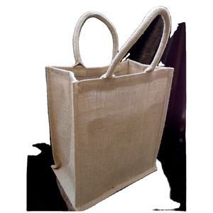 Sacs fourre-tout élégants en jute écologiques fabriqués à la main personnalisables en couleur et tailles pour faire du shopping - Product Image 1