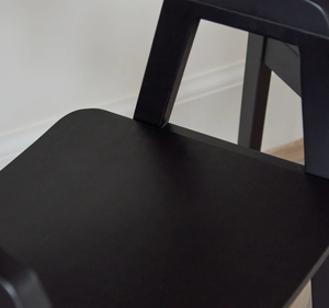 Ensemble de table à manger ovale moderne en teck massif noir avec chaises minimalistes en bois à base croisée, 6 pièces, pour salle à manger, villa, hôtel - Product Image 4