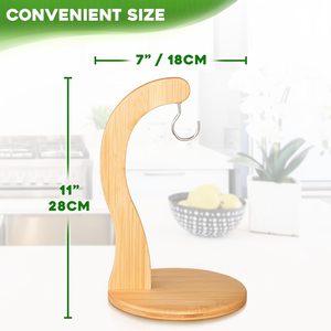 Premium Natural Bamboo <b>Banana</b> Holder Hanging <b>Hook</b> Decorative Eco-Friendly Countertop Fruit Stand <b>for</b> <b>Bananas</b> Grapes Produce - Product Image 3