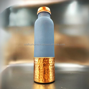 Best Quality Copper <b>Metal</b> Water Bottle 900ml Eco-friendly Black Print Most Demanded Decorative Picnic Accessory Lid Drinks India - Product Image 6