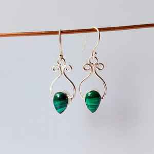 ต่างหูมรกตทรงลูกแพร์ ชุบทอง เงินสเตอร์ลิง งานแฮนด์เมด สำหรับผู้หญิง ของขวัญวันครบรอบสุดหรู - Product Image 6