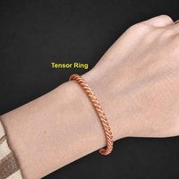 Bracelet manchette en cuivre pur fait main, en métal massif, fil torsadé, bijou de guérison sacré pour hommes et femmes