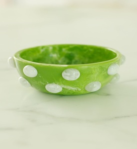 <b>Resin</b> Candy Bowl Pink White Fruit Serving Bowl New Design White Swirl Oven Safe Eco-Friendly Party Tableware for Dates & Snacks - Product Image 2