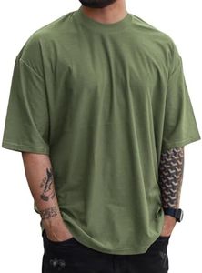 T-shirt oversize de mode urbaine, tissu bio de luxe, durable, doux, respirant, manches courtes, haut uni - Product Image 1