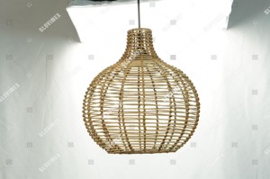 โคมไฟเพดานแบบยั่งยืนสำหรับตกแต่งบ้านโคมไฟระย้าหวายทำจากไม้ไผ่ - Product Image 6