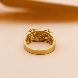 Anillo de Compromiso para Hombre, Chapado en Oro de 14K, con Moissanita, Corte Brillante Redondo, Anillo Elegante para Él - Product Image 6