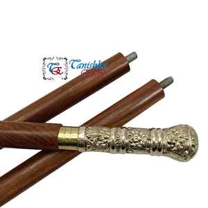 Bastón de Madera Natural Hecho a Mano para Hombres y Mujeres con Empuñadura de Latón - Product Image 1