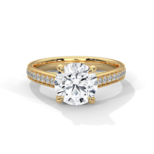 แหวนเพชรทองคำ 14K เพชรเพาะเลี้ยงในห้องปฏิบัติการ แหวนทองคำแท้ 18K สำหรับผู้หญิง สไตล์คลาสสิก รับรองโดย IGI แหวนหมั้น แหวนครบรอบ - Product Image 2