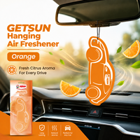Désodorisant suspendu Getsun parfum Orange pour rétroviseur de voiture, carte aromatique éliminateur d'odeurs, accessoires de cabine de véhicule, usage quotidien