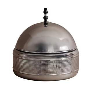 Casserole isotherme décorative en acier inoxydable avec couvercle design, idéale pour le stockage et le service des aliments - Product Image 6