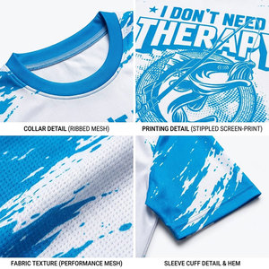 Men's <b>Fishing</b> <b>T</b>-<b>Shirt</b> Quick Dry UPF50 Printed Short Sleeve Outdoor Wear Blue White Design Front Logo <b>Fishing</b> <b>Shirts</b> - Product Image 6