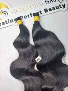 Extensiones de cabello humano RAW ondulado negro natural de buena calidad original 100% a granel - Product Image 6