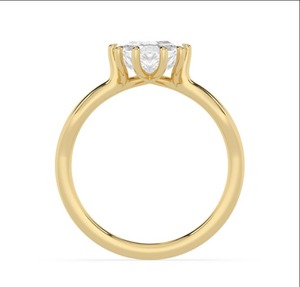 แหวนหมั้นเพชรทรงรีแบบสเต็ปคัท 10K โรสโกลด์สุดหรู 3.50 กะรัต - Product Image 4
