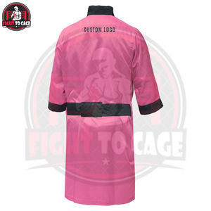 Nueva llegada: Bata de seda personalizada para boxeo y artes marciales, diseño a medida, para luchadores de kickboxing, con cinturón. - Product Image 3