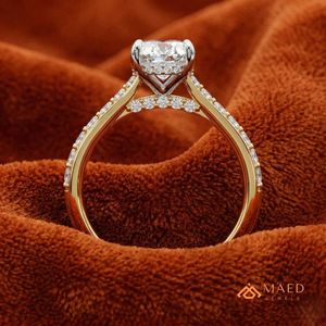 Anillo de Compromiso de Oro de 14K con Moissanita Ovalada, Anillo de Boda, Joyería de Promesa Nupcial, Regalo para Mujer, Lujoso, Estilo Gujarati, Oferta de Aniversario, Premium - Product Image 3
