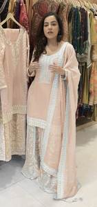 Directo de fábrica Flexible Real Georgette Salwar Kameez Palazzo Suit Set de fabricante indio - Product Image 3