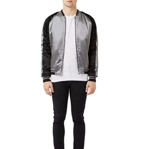 Veste décontractée en satin pour homme, toucher doux, légère, vêtement d'extérieur tendance, fermeture éclair intégrale, vêtement élégant pour tous les jours - Product Image 1
