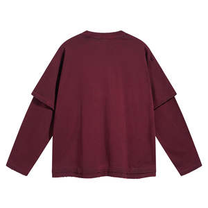 Nouveau T-shirt pour homme en coton 100% durable, design tendance, coupe ample, manches longues, effet délavé, durable et éco-responsable. - Product Image 4