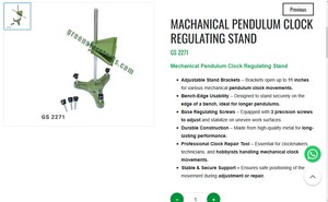 <b>Mechanical</b> Pendulum <b>Clock</b> Regulating Stand Adjustable 11 Inch Bracket Stable <b>Clock</b> Repair Tool | Item No GS-2271 - Product Image 3