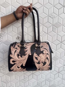 Elegant Hand Tooled Carving Leather Speedy Handbag New Trending Gypsy Boho Shoulder Handmade Western Stylish Women Uses Bag - Product Image 5