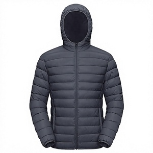Custom <b>Men's</b> Casual Winter Polyester <b>Warm</b> Windbreaker Coat Quilted Lined Waterproof Embroidered Zipper Front Full Puffer Padded - Product Image 4