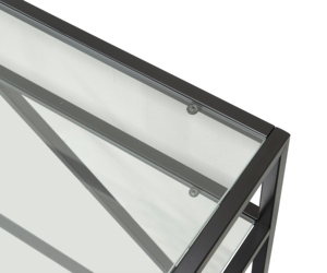 Table console en verre trempé de style industriel de luxe, fer électro-plaqué, surface texturée, multifonctionnelle, hôtel, atelier - Product Image 5