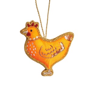 Décoration suspendue Zari motif poulet – Broderie Zari pour voiture, décoration intérieure, cadeau de l'Aïd et cadeau de mariage en gros - Product Image 3