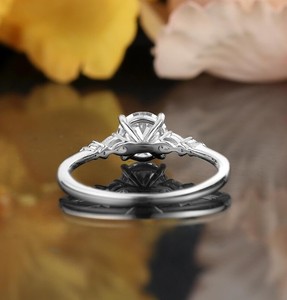 Round Cut Moissanite <b>Ring</b> 925 Sterling <b>Silver</b> Classic <b>Solitaire</b> Engagement <b>Ring</b> Dainty Minimalist Wedding Jewelry Gift for Her - Product Image 3