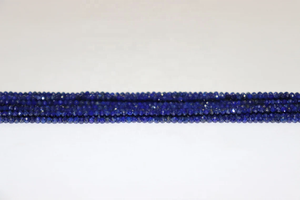 Cuentas de Rondelle facetadas de lapislázuli Cuentas facetadas Corte a máquina Cuentas de Rondelle de lapislázuli - Product Image 3
