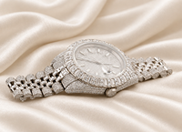 Montre de luxe en acier inoxydable Raj Gems, boîtier de 41 mm, affichage analogique de la date, bracelet pour homme de 20 mm, verre en cristal, résistance à l'eau 10 bars