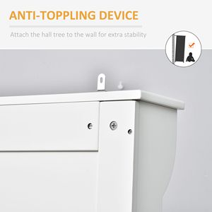Appendiabiti 3-in-1 bianco per soggiorno con panca contenitore - Arredamento per la casa - Product Image 5